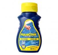 aquaChek yellow test strips free chlorine, pH total alkalinity, stabilizer
